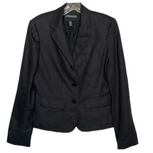 Lauren Ralph Lauren Black Linen Blazer